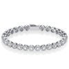 Round Cut Halo Tennis Bracelet - Sterling Silver - 4.48 CT. TW