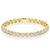 Round Cut Halo Tennis Bracelet - Sterling Silver - 4.48 CT. TW
