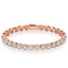 Round Cut Halo Tennis Bracelet - Sterling Silver - 4.48 CT. TW