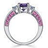 Amethyst Engagement Ring Cushion Cut - 925 Sterling Silver