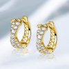 Sterling Silver Pave Crossover Hoop Earrings - Elegant & Sparkling
