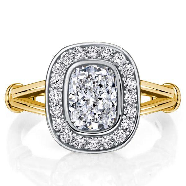 Cushion Cut Halo Sterling Silver Ring for Women, 2.06 CTW Simulated Diamond