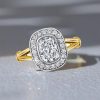 Cushion Cut Halo Sterling Silver Ring for Women, 2.06 CTW Simulated Diamond