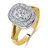 Cushion Cut Halo Sterling Silver Ring for Women, 2.06 CTW Simulated Diamond