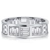 Baguette Cut Eternity Band - 925 Sterling Silver Wedding Ring for Women