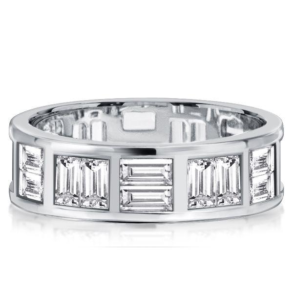 Baguette Cut Eternity Band - 925 Sterling Silver Wedding Ring for Women