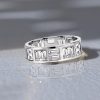 Baguette Cut Eternity Band - 925 Sterling Silver Wedding Ring for Women