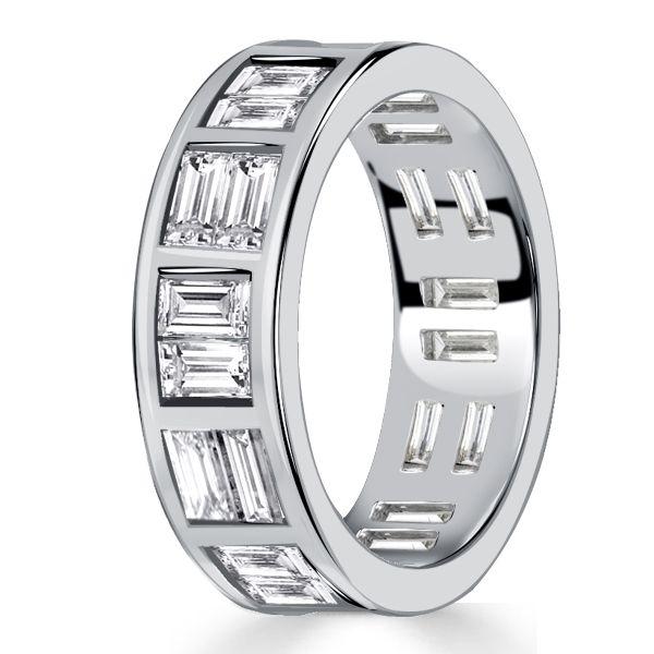Baguette Cut Eternity Band - 925 Sterling Silver Wedding Ring for Women