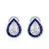 Halo Pear-Shaped Stud Earrings in Sterling Silver