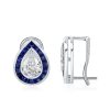 Halo Pear-Shaped Stud Earrings in Sterling Silver