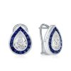 Halo Pear-Shaped Stud Earrings in Sterling Silver