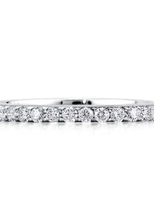 0.56 CT. TW. Round Cut Shared Prong Eternity Wedding Band in Sterling Silver