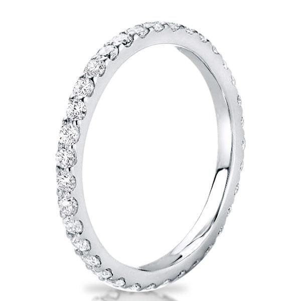 0.56 CT. TW. Round Cut Shared Prong Eternity Wedding Band in Sterling Silver