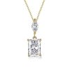 18K Gold Plated Sterling Silver Radiant & Marquise Cut Pendant Necklace