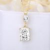 18K Gold Plated Sterling Silver Radiant & Marquise Cut Pendant Necklace
