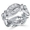 Vintage Round Cut Eternity Band Wedding Ring in 925 Sterling Silver, 1.62 CT. TW.