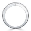 Sterling Silver Criss Cross Baguette Wedding Band for Women