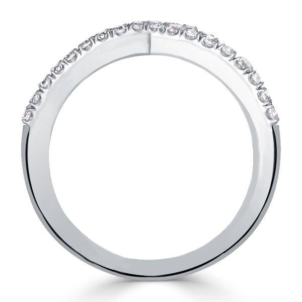 Sterling Silver Criss Cross Baguette Wedding Band for Women