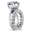 925 Sterling Silver 6 Prong Round Diamond Solitaire Engagement Ring with Rhodium Finish