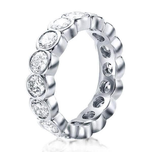 9.05 CT. TW. Solitaire Bezel Stackable Band Set in Sterling Silver