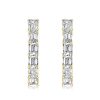 18K Gold Plated Sterling Silver Emerald Cut White Sapphire Hoop Earrings (2.40 CTW)