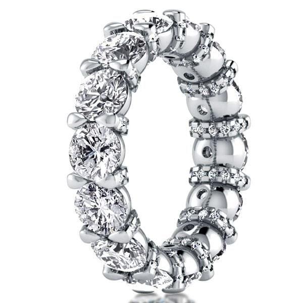 Eternity Round Created White Sapphire Wedding Band in 925 Sterling Silver