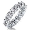 Eternity Round Created White Sapphire Wedding Band in 925 Sterling Silver