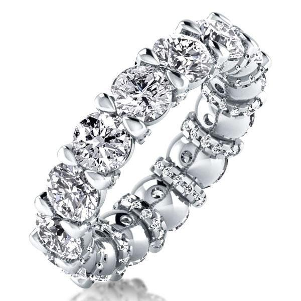 Eternity Round Created White Sapphire Wedding Band in 925 Sterling Silver