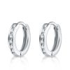 White Sapphire Hoop Earrings in Sterling Silver - Channel Setting, 0.35 CT TW