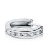 White Sapphire Hoop Earrings in Sterling Silver - Channel Setting, 0.35 CT TW
