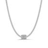 Baguette Halo Pendant Necklace - 925 Sterling Silver - Choice of Chain Length