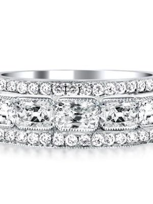 Sterling Silver Milgrain Band Ring - 1.95 CT. TW. Stone