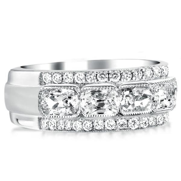 Sterling Silver Milgrain Band Ring - 1.95 CT. TW. Stone