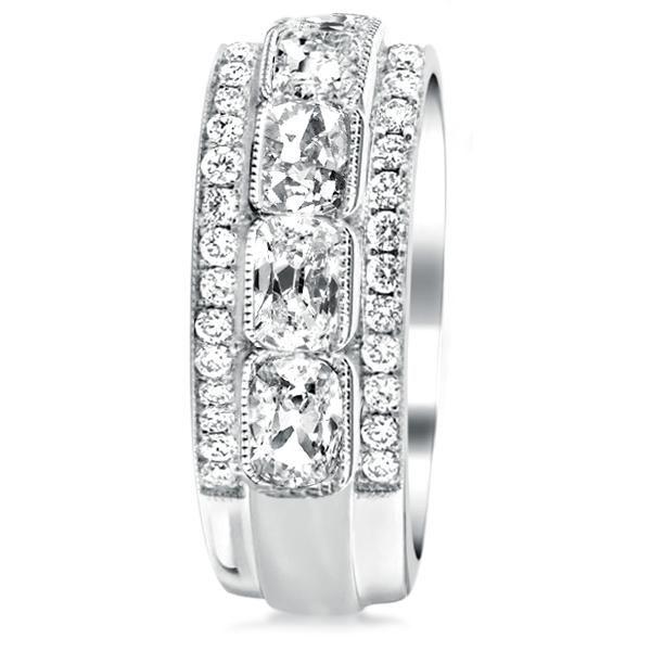 Sterling Silver Milgrain Band Ring - 1.95 CT. TW. Stone