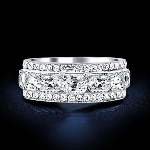 Sterling Silver Milgrain Band Ring - 1.95 CT. TW. Stone