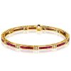 Princess Cut Ruby and Sapphire Tennis Bracelet in 18K Gold Plated Sterling Silver