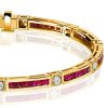 Princess Cut Ruby and Sapphire Tennis Bracelet in 18K Gold Plated Sterling Silver