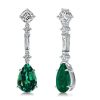 Sterling Silver Pear Cut Emerald Drop Earrings | 15.12 CT. TW.
