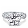 Classic Round Created White Sapphire Engagement Ring - Sterling Silver CZ