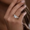 Classic Round Created White Sapphire Engagement Ring - Sterling Silver CZ