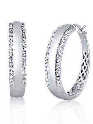 Sterling Silver Hoop Earrings for Women - 21.2mm Diameter