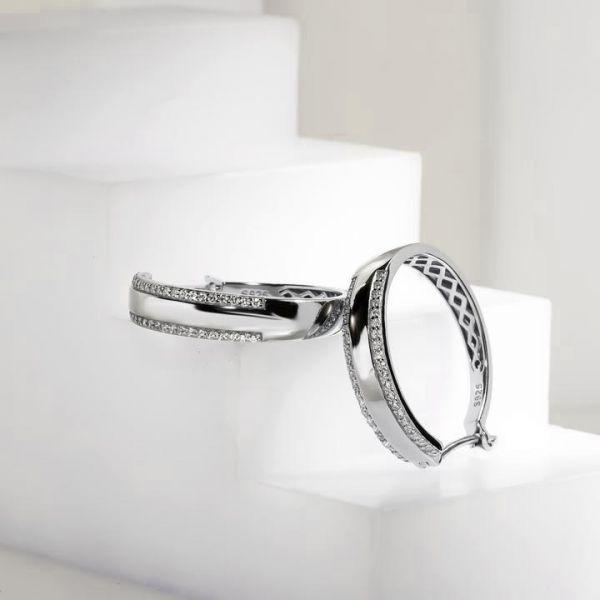 Sterling Silver Hoop Earrings for Women - 21.2mm Diameter