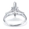 Three Stone Marquise Created White Sapphire Engagement Ring in Sterling Silver