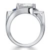 Art Deco Pear Cut Engagement Ring - 925 Sterling Silver, 3.65 CTW