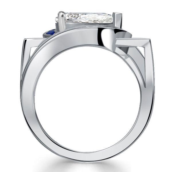 Art Deco Pear Cut Engagement Ring - 925 Sterling Silver, 3.65 CTW