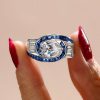 Art Deco Pear Cut Engagement Ring - 925 Sterling Silver, 3.65 CTW