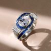 Art Deco Pear Cut Engagement Ring - 925 Sterling Silver, 3.65 CTW