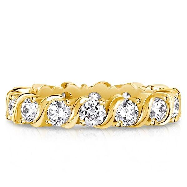 1.40 CTW Round Cut Swirl Eternity Ring - Sterling Silver Wedding Band