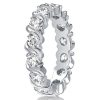 1.40 CTW Round Cut Swirl Eternity Ring - Sterling Silver Wedding Band
