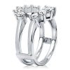 Sunflower Ruby Bridal Ring Set - 925 Sterling Silver